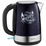 Möbelix Wasserkocher X-mas Dunkelblau Edelstahl 1,7l 2200 W