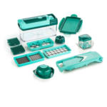 Möbelix Küchenhelfer-Set Nicer Dicer Fusion Grün 13 -Teilig.