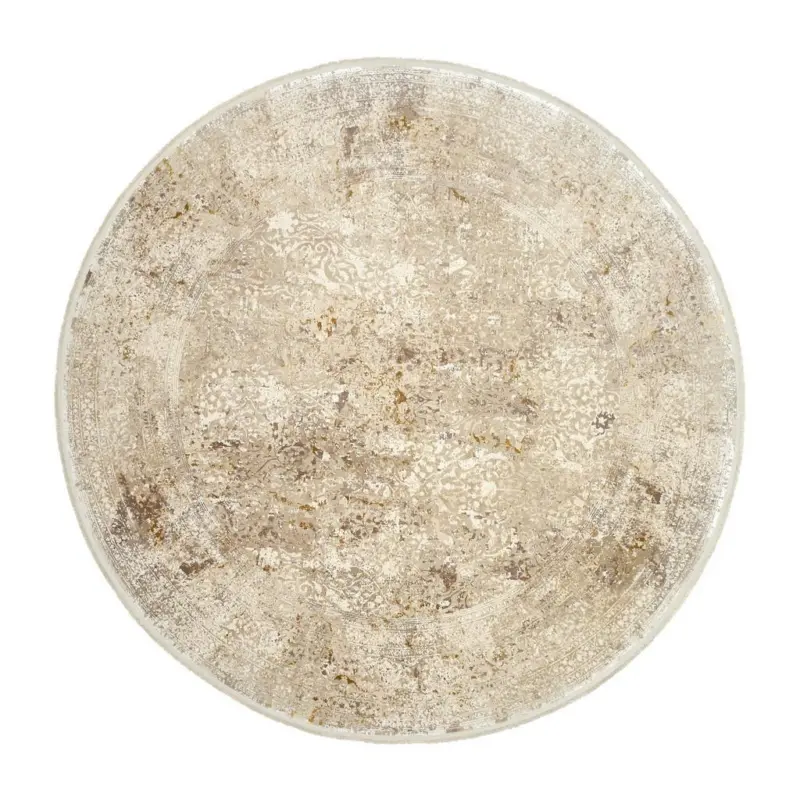 Webteppich Avignon Goldfarben/beige Rund Ø 160 Cm Goldfarben, Beige