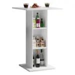Möbelix Bartisch Standos LxBxH 70x70x108 cm Weiß mit Regal