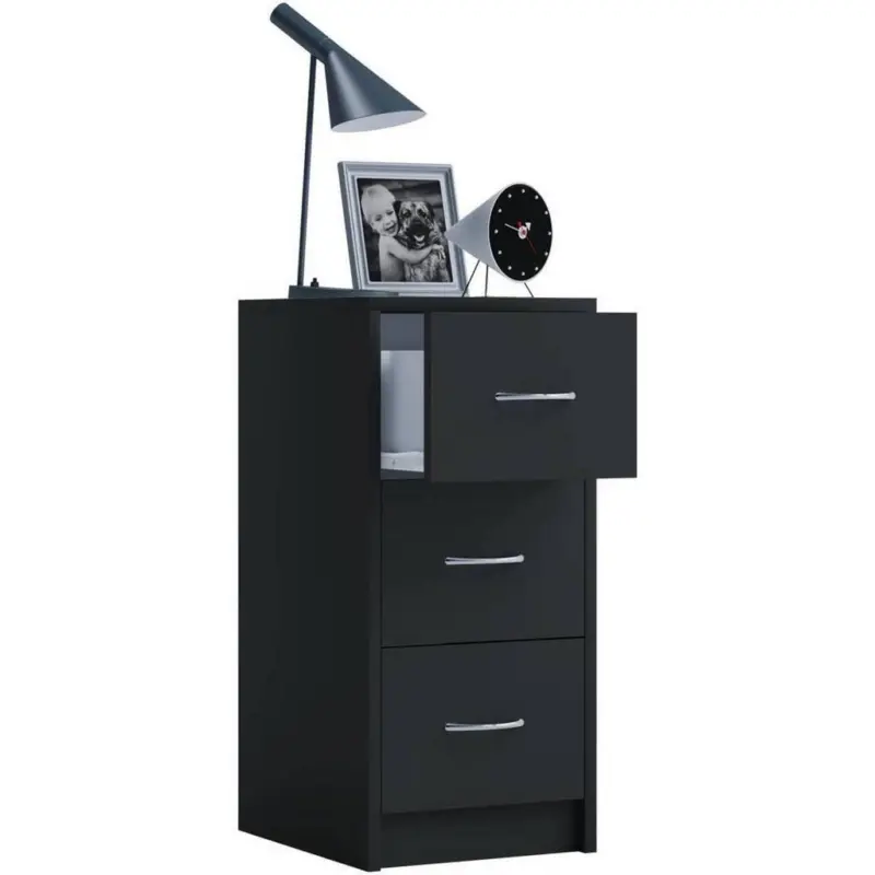 Nachkästchen Schwarz H: 65 Cm Boxal Maxi