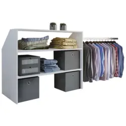 Dachschrägenregal Mit Kleiderstange Dacho B: 90 Cm Weiß