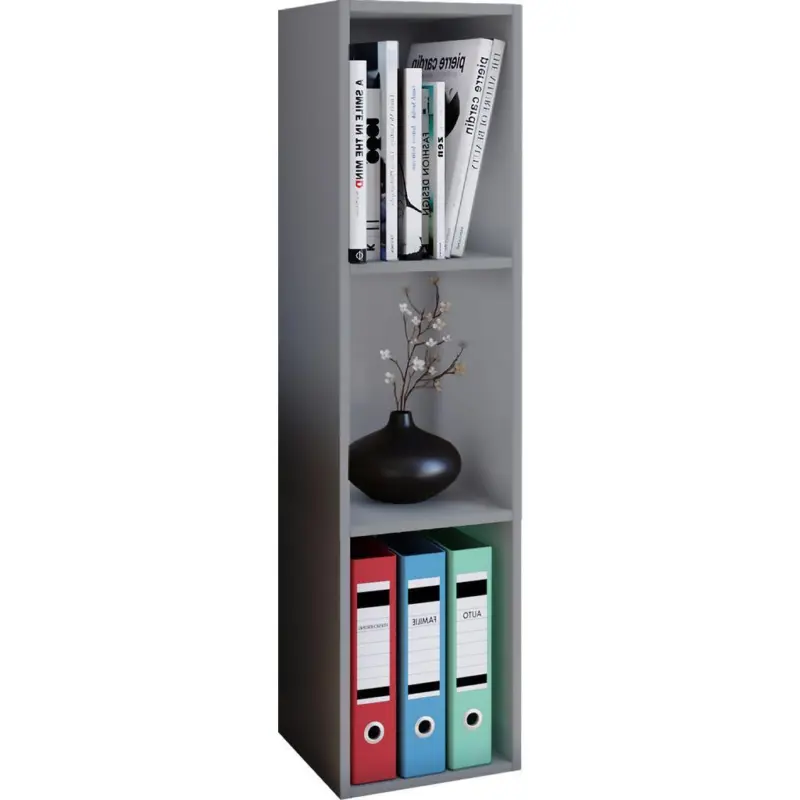 DVD-Regal Mit 3 Fächern Mendas B: 34 cm Grau