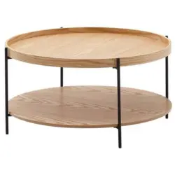 Couchtisch Braun/Schwarz Rund &Oslash; 78 cm, inkl. Stauraum