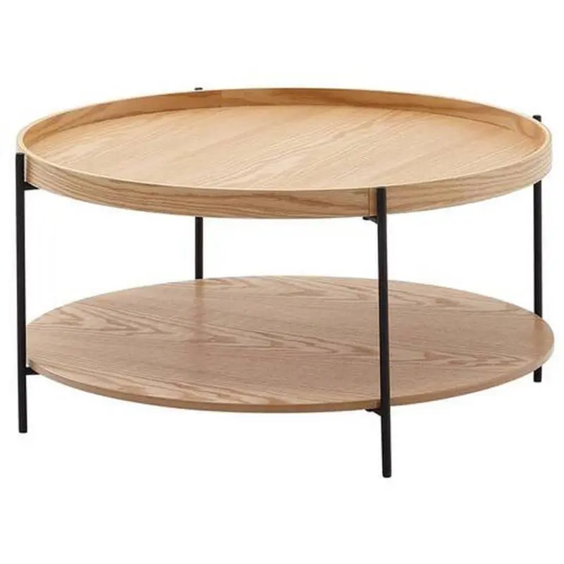 Couchtisch Braun/Schwarz Rund &Oslash; 78 cm, inkl. Stauraum