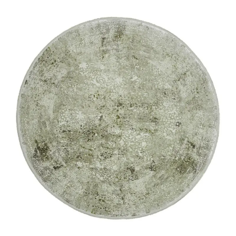 Webteppich Avignon Grau/grün Rund Ø 160 Cm