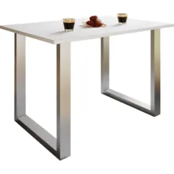 Esstisch Xona 110x80 cm Silberfarben/Weiß
