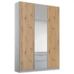 Möbelix Drehtürenschrank Mit Spiegel 136 Cm Alabama Extra Hellgrau