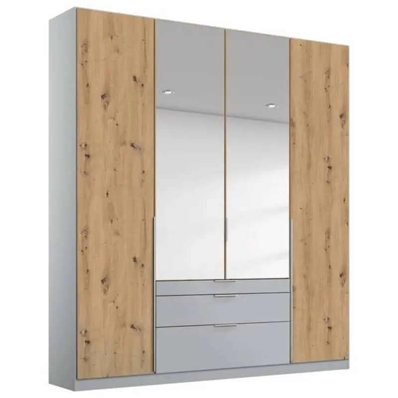 Drehtürenschrank Mit Spiegel 181 Cm Alabama Extra Hellgrau