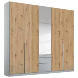 Dreht&uuml;renschrank Mit Spiegel 226 Cm Alabama Extra Hellgrau
