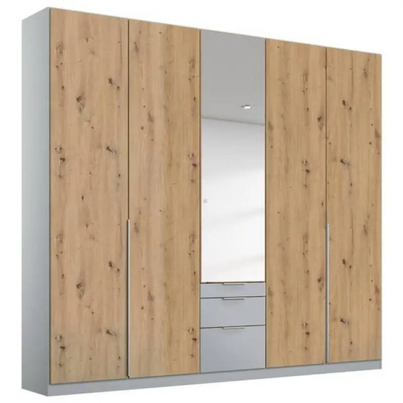 Dreht&uuml;renschrank Mit Spiegel 226 Cm Alabama Extra Hellgrau