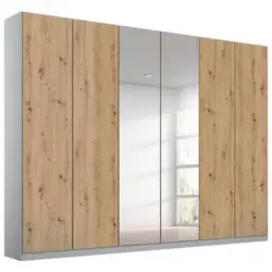 Drehtürenschrank Mit Spiegel 271 Cm Alabama Extra Hellgrau