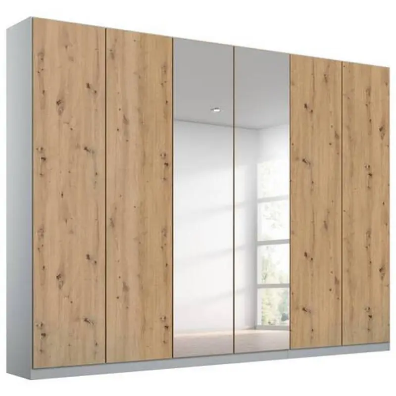 Drehtürenschrank Mit Spiegel 271 Cm Alabama Extra Hellgrau