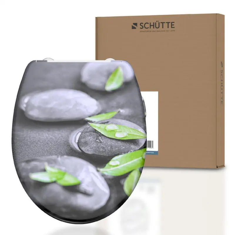 Wc-sitz Grau/grün Naturmotiv B: 45 Cm