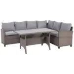 Möbelix Loungegarnitur 3-Tlg Vipora aus Kunststoff mit Kissen