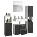 Möbelix Badmöbel-set 4-tlg. Flandu B: 123 Cm Schwarz/weiß