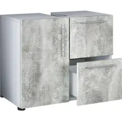 Waschbeckenunterschrank Flandu B: 61 Cm Betonoptik