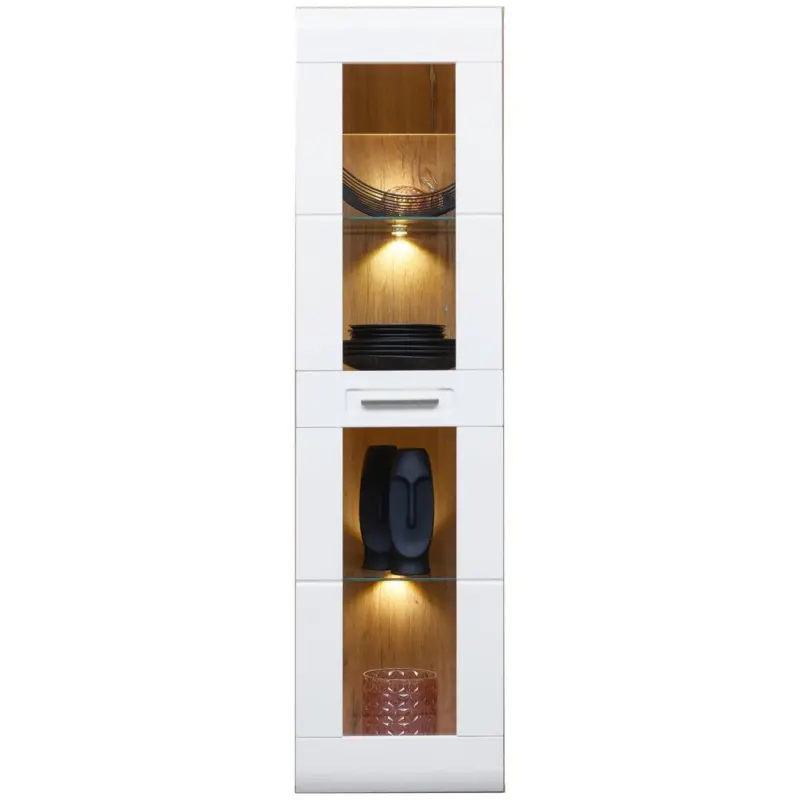 Hängevitrine Auris B: 40,3 cm Eiche Dekor/Weiß