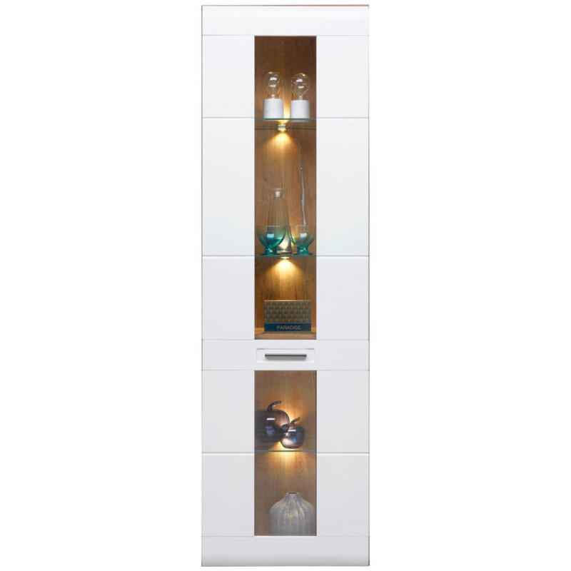 Vitrine Auris B: 60 Cm Eiche Dekor/weiß