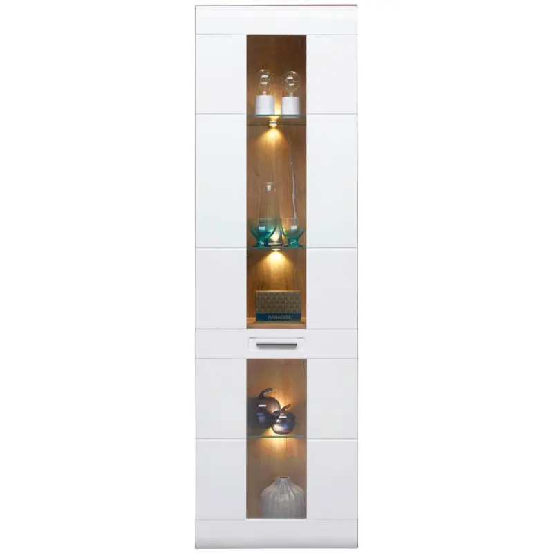 Vitrine Auris B: 60 Cm Eiche Dekor/weiß