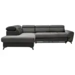 Möbelix Ecksofa mit Bettkasten Swan + Bettfunktion Anthrazit Velours
