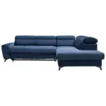 Möbelix Ecksofa mit Bettkasten Swan + Bettfunktion Blau Velours