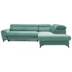 M&ouml;belix Ecksofa mit Bettkasten Swan + Bettfunktion Mintgr&uuml;n Velours