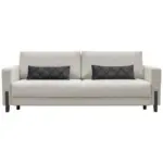 Möbelix 3-Sitzer-Sofa mit Schlaffunkt. Lilli mit Kissen Grau/Weiß