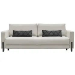 3-Sitzer-Sofa mit Schlaffunkt. Lilli mit Kissen Grau/Weiß