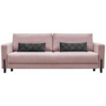 Möbelix 3-Sitzer-Sofa mit Schlaffunkt. Lilli mit Kissen Rosa