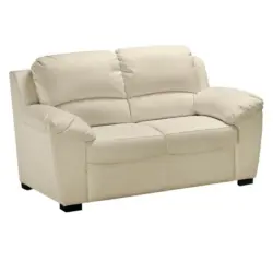 2-Sitzer-Sofa Danilo R&uuml;cken Echt Beige Lederlook