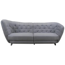 Big Sofa mit Echtem Rücken Retro B: 256 cm Grau