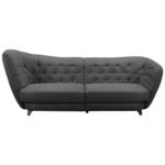 Möbelix Big Sofa mit Echtem Rücken Retro B: 256 cm Anthrazit