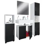 Möbelix Badmöbel-set 4-tlg. Flandu Ii B: 122 Cm Schwarz/weiß