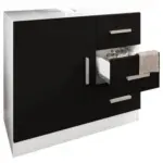 Möbelix Waschbeckenunterschrank Zalo XL B: 63 cm Schwarz/Weiß