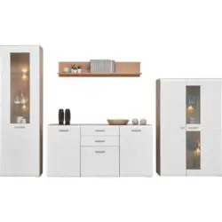 Wohnkombination 4-Tlg. Auris, Wei&szlig;/Eiche Dekor