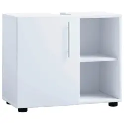 Waschbeckenunterschrank Flandu IIi B: 60,2 cm, Wei&szlig;