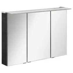 Spiegelschrank B.perfekt + Led 3-Türig 100x70x24 cm Braun