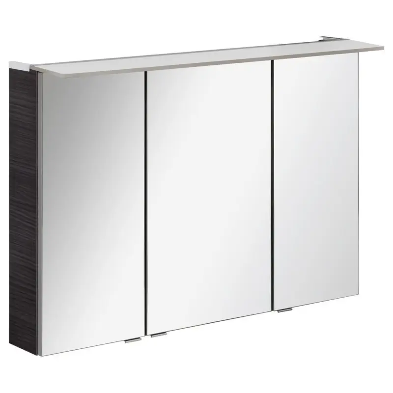 Spiegelschrank B.perfekt + Led 3-Türig 100x70x24 cm Braun