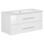 Möbelix Waschbecken mit Unterschrank Perfekt B: 103 cm Weiß