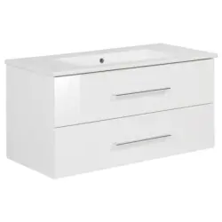 Waschbecken mit Unterschrank Perfekt B: 103 cm Weiß