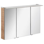 Möbelix Spiegelschrank B.perfekt + Led 3türig 100x70x24cm Eiche Dekor