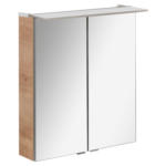 Möbelix Spiegelschrank B.perfekt + Led 2-Türig 60x70x24cm Eiche Dekor