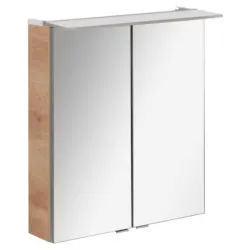 Spiegelschrank B.perfekt + Led 2-Türig 60x70x24cm Eiche Dekor