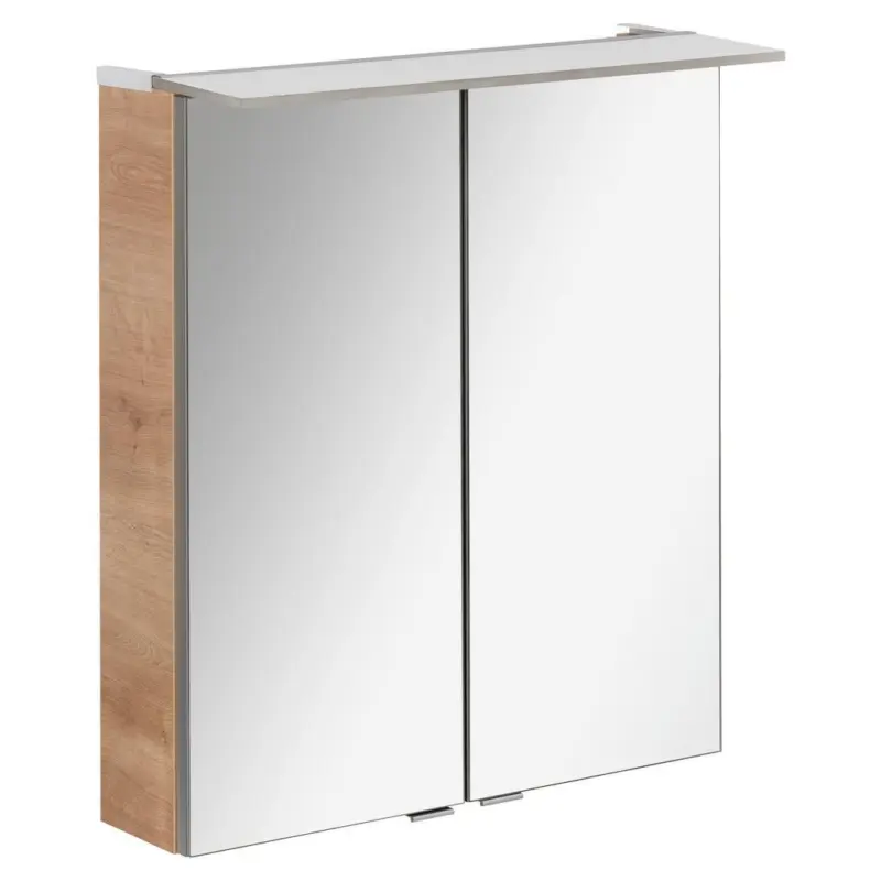 Spiegelschrank B.perfekt + Led 2-Türig 60x70x24cm Eiche Dekor