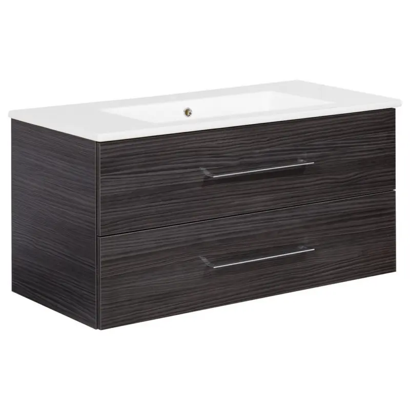 Waschbecken mit Unterschrank Perfekt B: 103cm Braun