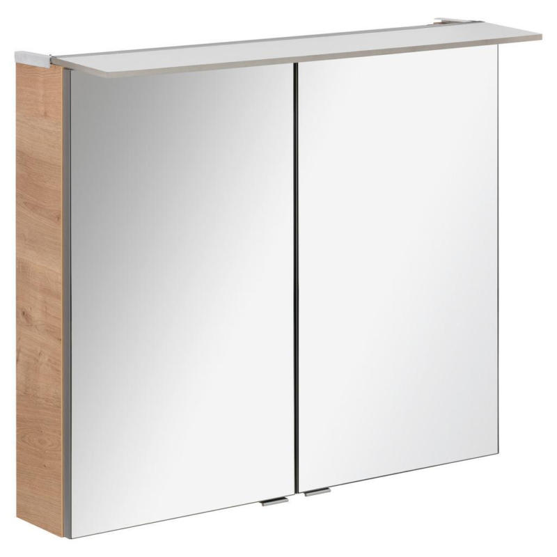 Spiegelschrank B.perfekt + Led 2-Türig 80x70x24cm Eiche Dekor