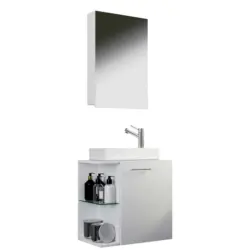 Badmöbel-set 3-tlg. Hängend Hausa B: 63 Cm Weiß