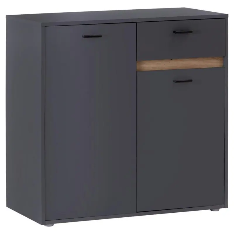 Kommode Mit Bügelgriff B: 93 Cm Slot 2t Dunkelgrau