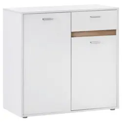 Kommode Mit Bügelgriff B: 93 Cm Slot 2t Hellgrau